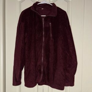 Women's Casual Fuzzy Zip-Up Lightweight Jacket | Size XL